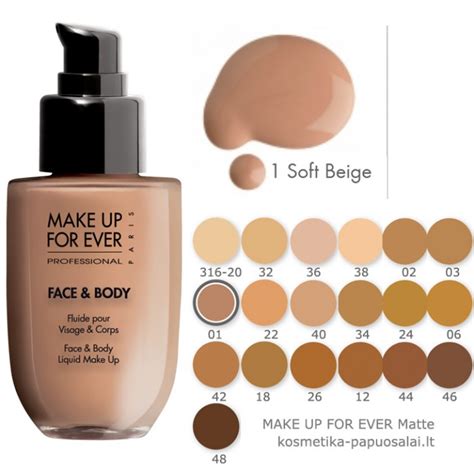 face and body makeup forever tonos